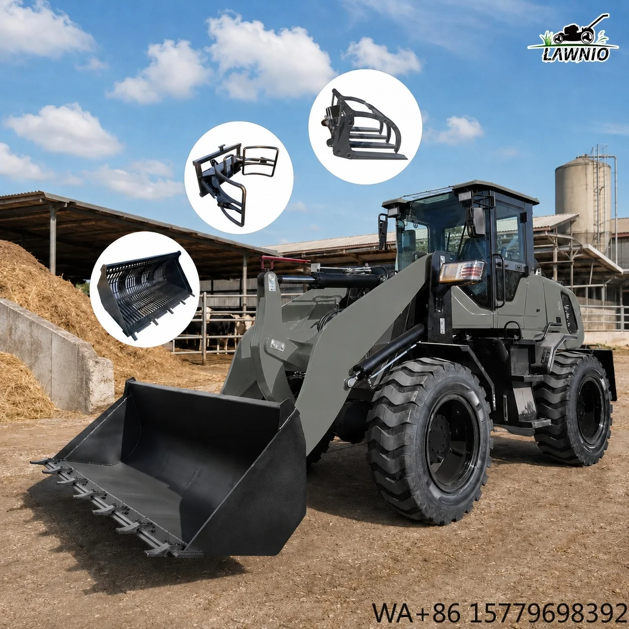 CE Certified Wheel Loader  Optional 4.5m  Height with Full Hydraulic Steering for Material Loading  Loader