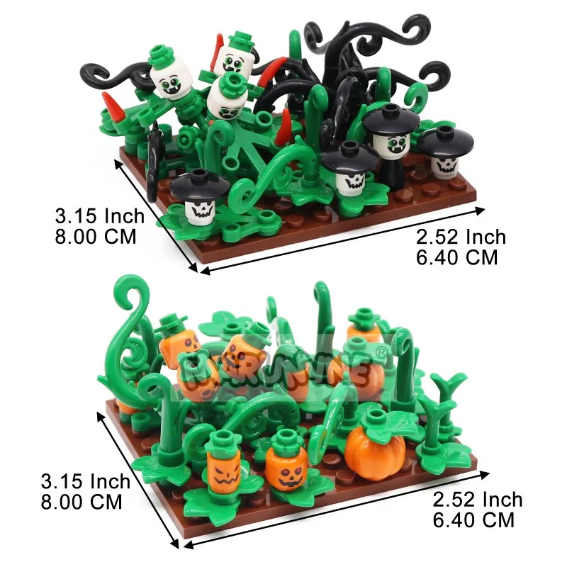 Marumine-Ensemble de décennie s de Construction MOC, Citrouille d'Halloween, Fantôme, Briques de Construction DIY, Kit de Modèle Compatible avec 51270, 3062, 3626, 28870