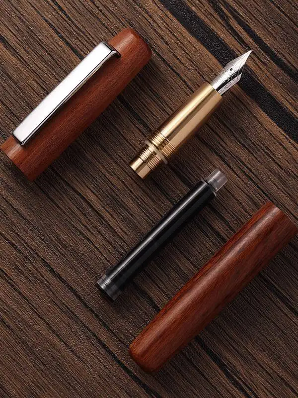 New Style Red Sandalwood Pocket Mini Fountain Pen