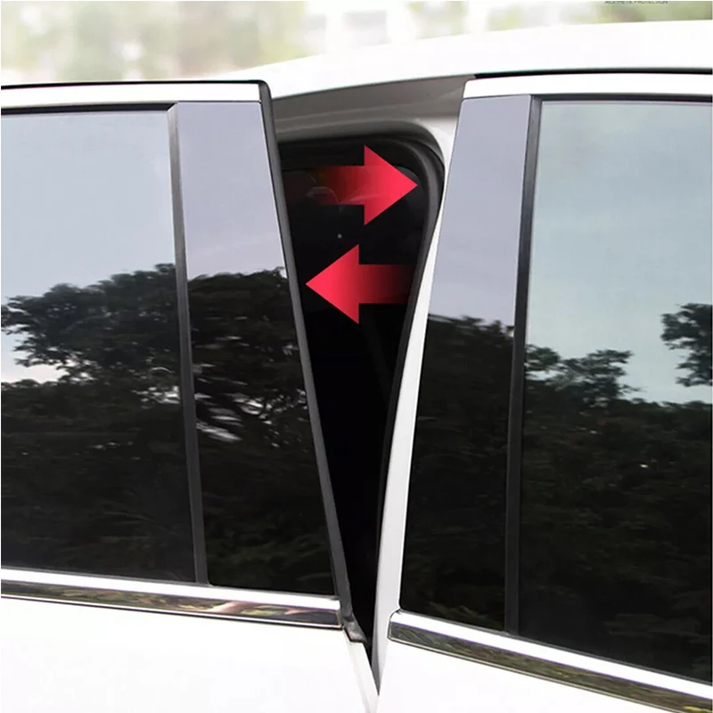 Glossy Black Car Door Window Decal Pillar Posts Sticker Cover Accessories Trim Fit For SsangYong Tivoli 2015 2016 2017-2022 2023