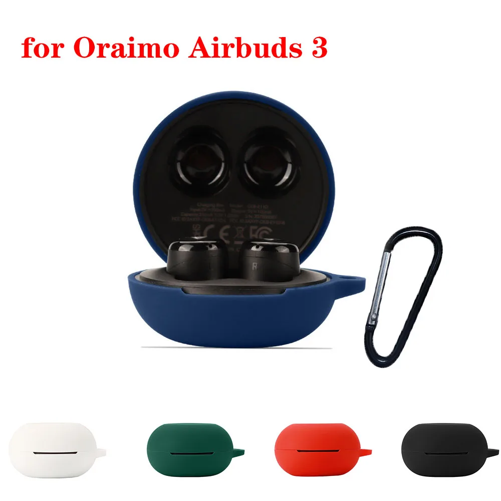 غلاف حماية من السيليكون لهاتف orima Airbuds 3 حافظة بحافة كاملة ضد الصدمات مزودة بغطاء سماعة أذن مع خطاف صندوق شحن