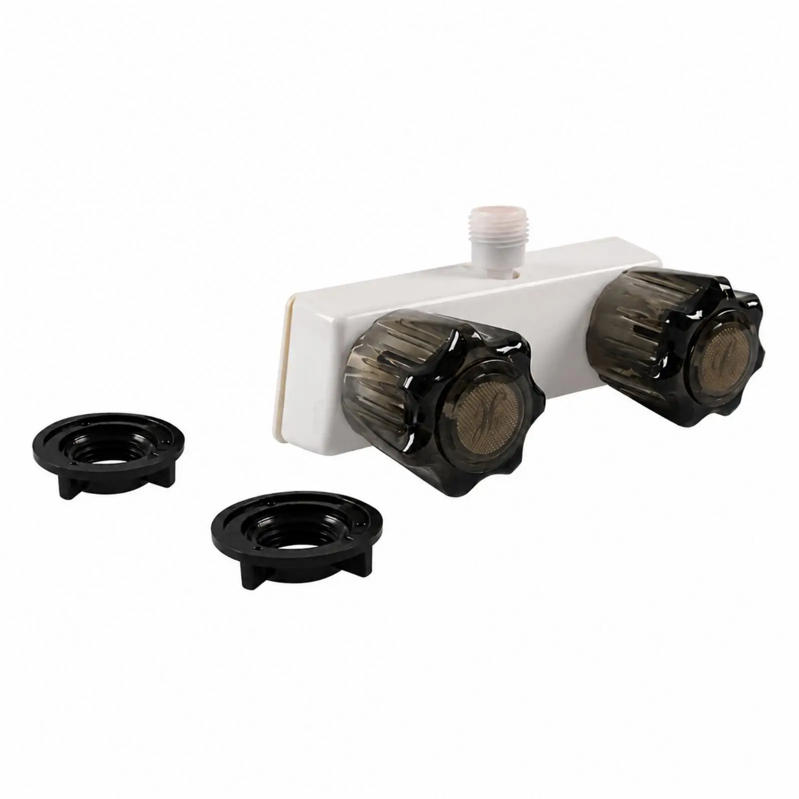 RV Bathroom Shower Faucet Diverter Valve with Mounting Collars for New Builds and Retrofit Installation