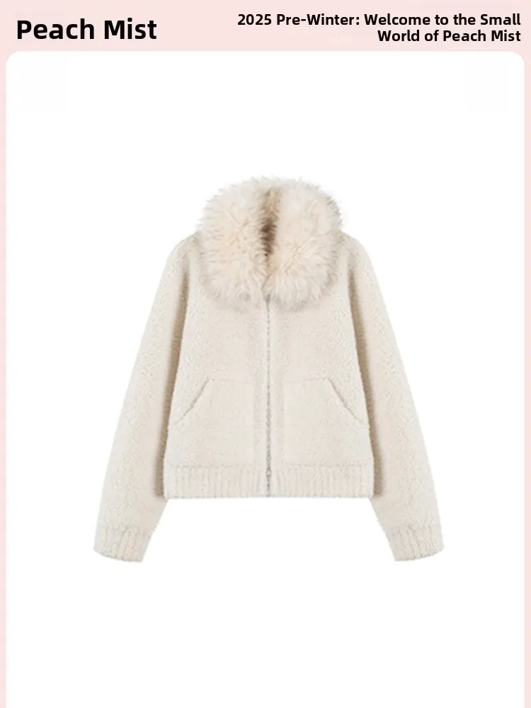 

Korean Sle ort Outerwear Women's Winter Coat Lamb Fur Collar Loose Fit Warmth Faion 2025 New Arrival Premium Feeling Top