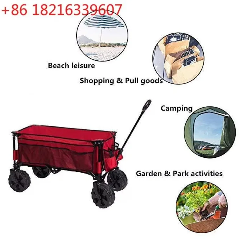 TAO Folding cloth pocket cart four-way campground trailer fishing barbecue trolley beach