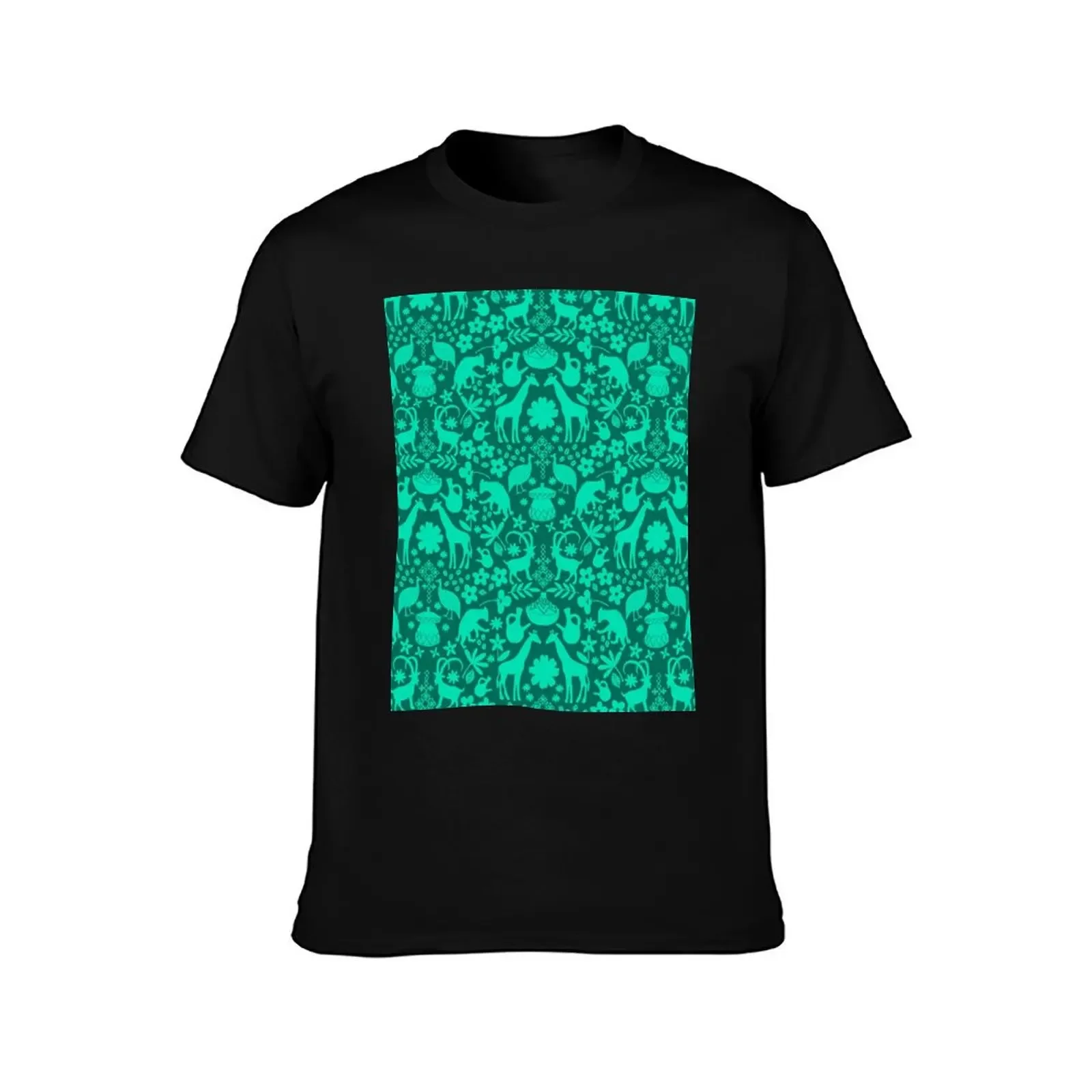 Ethiopian designs repeating pattern in teal green T-Shirt anime tshirt anime figures T-shirts for men cotton