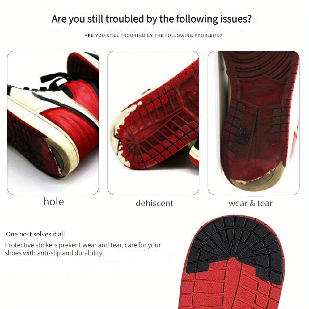 2Pcs Wear-resistant Outsole Insoles for Shoes Repair Anti-Slip SelfAdhesive Sole Protector Sticker Sneaker Heel Rubber Shoe Pads