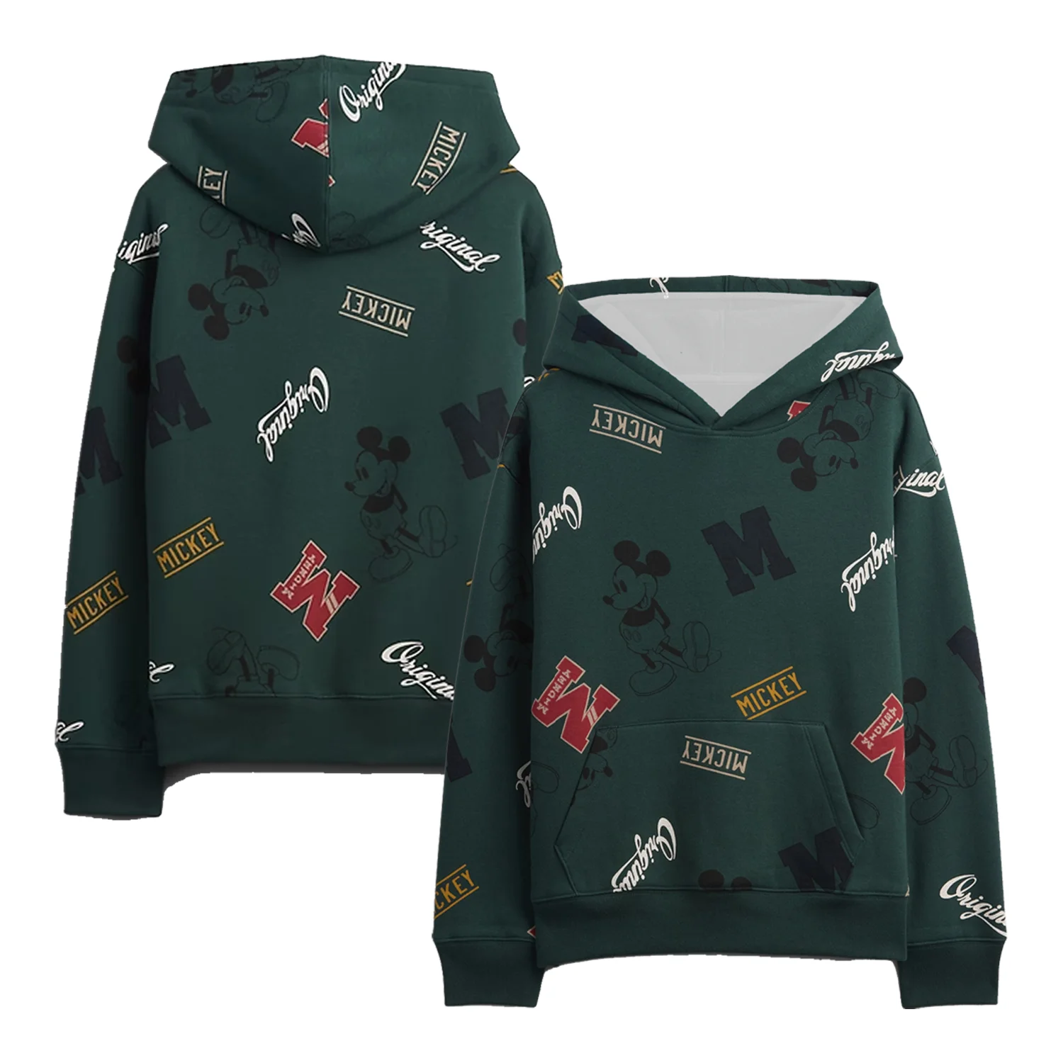 

Disney Mickey Mouse Relaxed Hoodie Spring and Autumn Unisex Print Loose Oversize Fashion Pullover Sportwear Streetwear