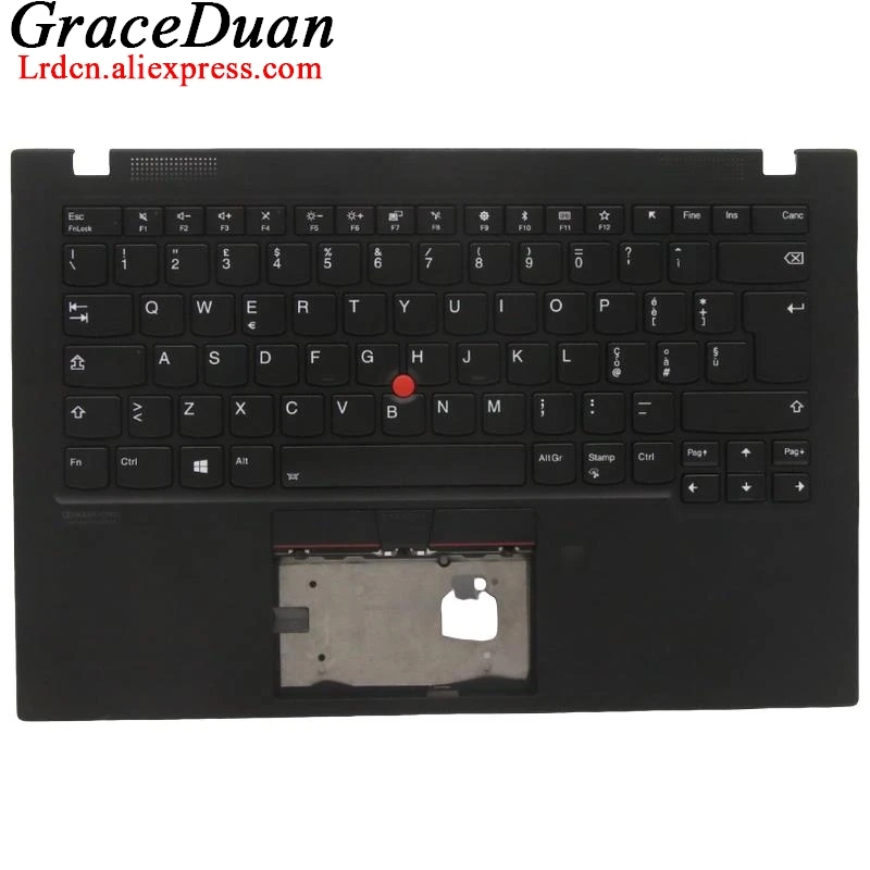 

IT Italian Black Keyboard Upper Case Palmrest Shell Cover For Lenovo Thinkpad X1 Carbon 7th Gen7 G7 5M10W85893 5M10W85965 5M10V2