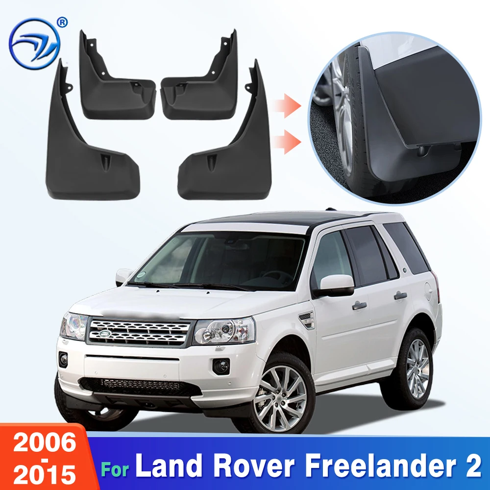 Bavettes Pare-boue 4 pièces avant arrière pour Land Rover Freelander 2 2006 2007 2008 2009 2010 2011 2012 2013 2014 2015 Sans perçage Adaptées Protection anti-éclaboussures Accessoires auto