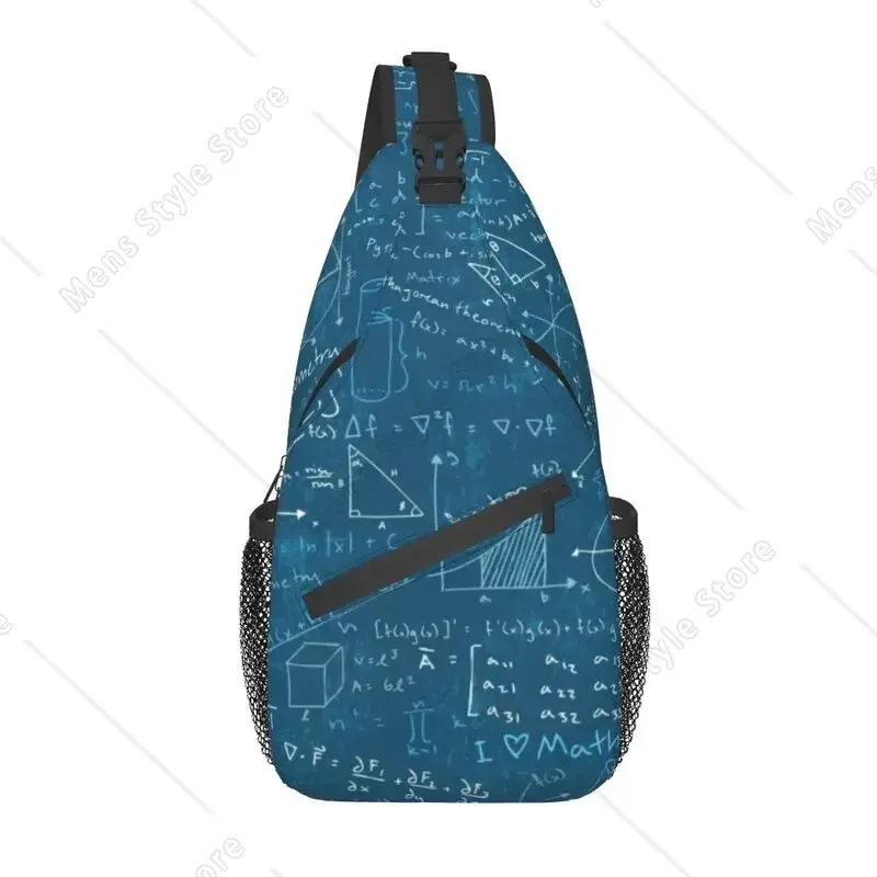 Bolsa de pecho con eslinga para profesores de lecciones de matemáticas, mochila de hombro tipo bandolera personalizada para ciencia y matemáticas para hombres, mochila de viaje