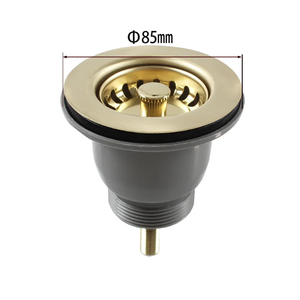 Talea 114MM Polished Golden Corlor Waste Kit for Kitchen Sink, Stainless Steel Basket Strainer,XJ303C024