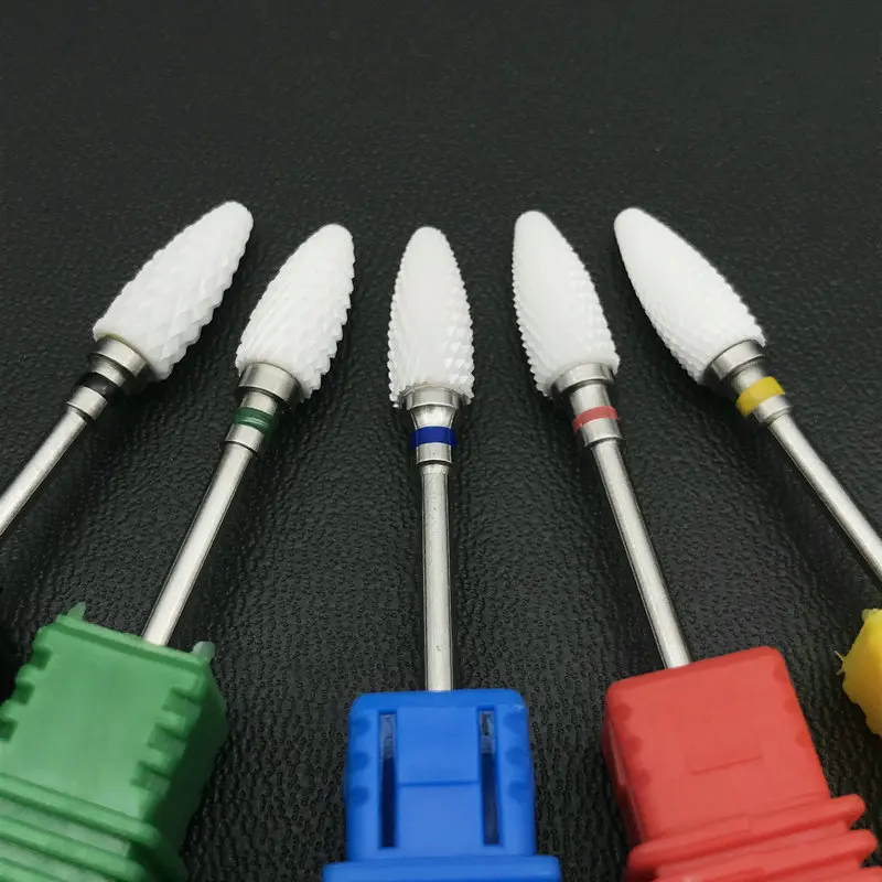 1pc Ceramic Nail Drill Bit & Zirconia Ceramic Nail Art Tools Electric Manicure Cutter Nail Dental Burs