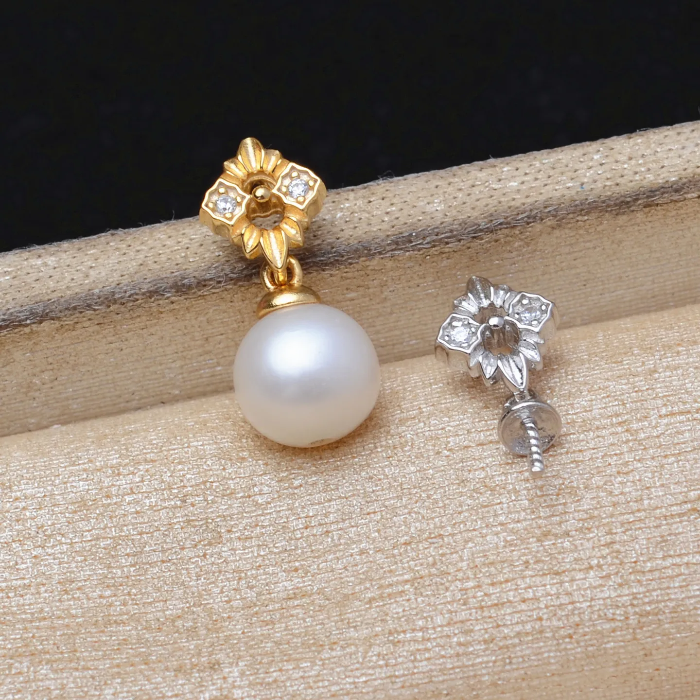 

Оптовая продажа, подвесные крепления из стерлингового серебра 925 пробы, базовые фурнитуры, крепления, фурнитура для ювелирных изделий для жемчуга 7-10 мм, 3 шт./лот