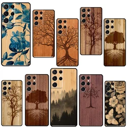 Tree Flower Bamboo Wood Phone Case For Samsung Galaxy S21 Ultra S20 FE S8 S9 S10 S22 Plus Note 20 Ultra Full Cover