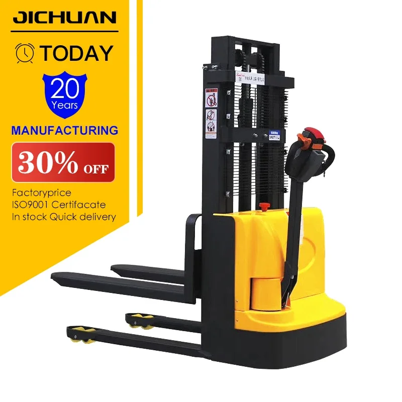 Full Electric Pallet Stacker 1000kg 1500kg 2000kg Walking Electric Stacker Electric Forklift Factory Price