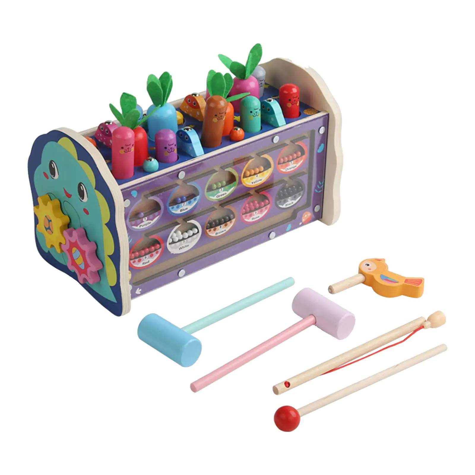 Mainan edukasi musik, palu musik kayu untuk anak-anak 3 4 5 6