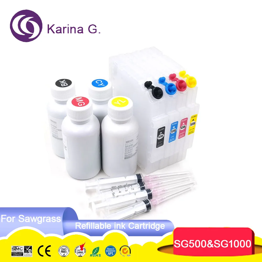 Premium Sublimation Color Refillable Ink Cartridge SG500 SG1000 for Sawgrass Sublijet HD Virtuoso SG500 SG1000 Printer.