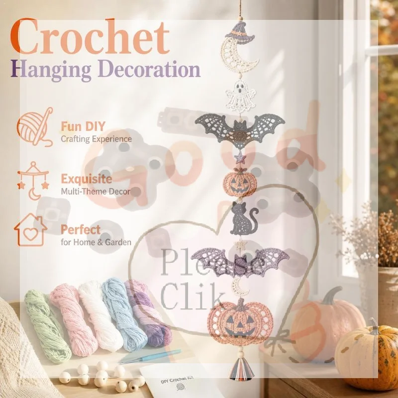 【HG】DIY Crochet Kit For Beginners Complete Yarn Set Handmade Animal Hanging Decoration Wall Window Ornament Home Halloween Craf