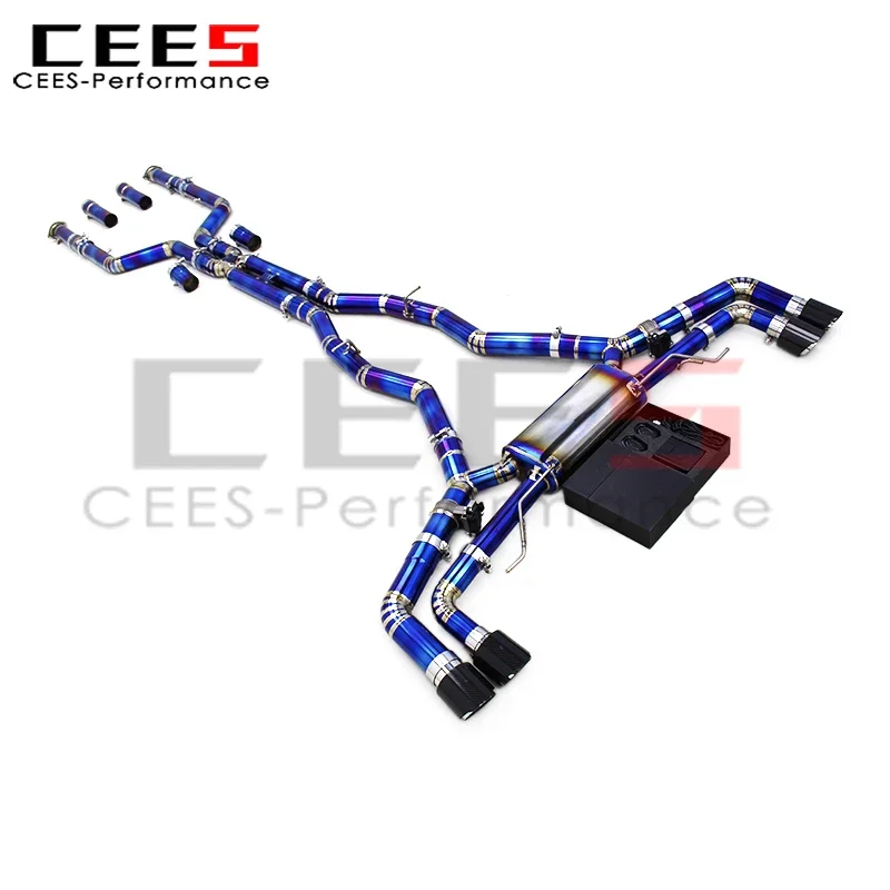 كاتم صوت cees Catback لسيارة BMW X5M X6M F95 F96 LCI 4.4TT 2020-2024 ترقية سباق رياضي Valvetronic مع نظام عادم التحكم