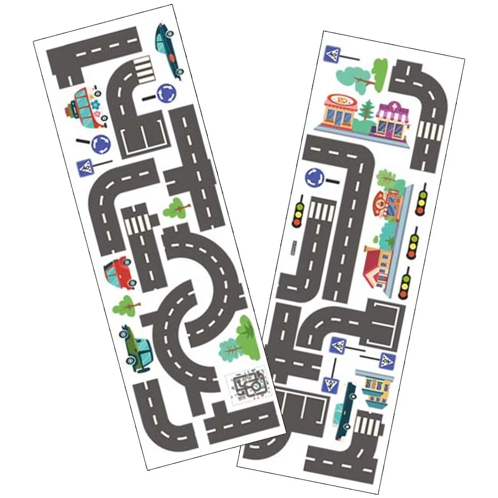 

2 Sheets Car Track Stickers Kids Wall Decal Room Decor Rail for Walls Paper Bedroom Baby