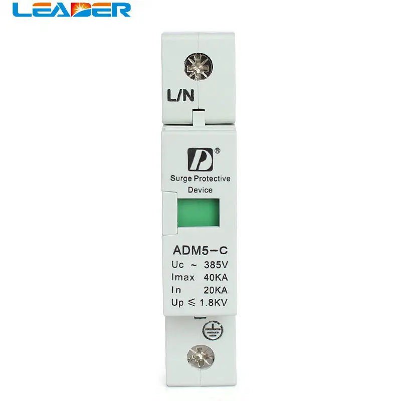 1P 40KA 110V 220V 380V AC Din Rail SPD Anti-lightning Voltage Surge Protector Device