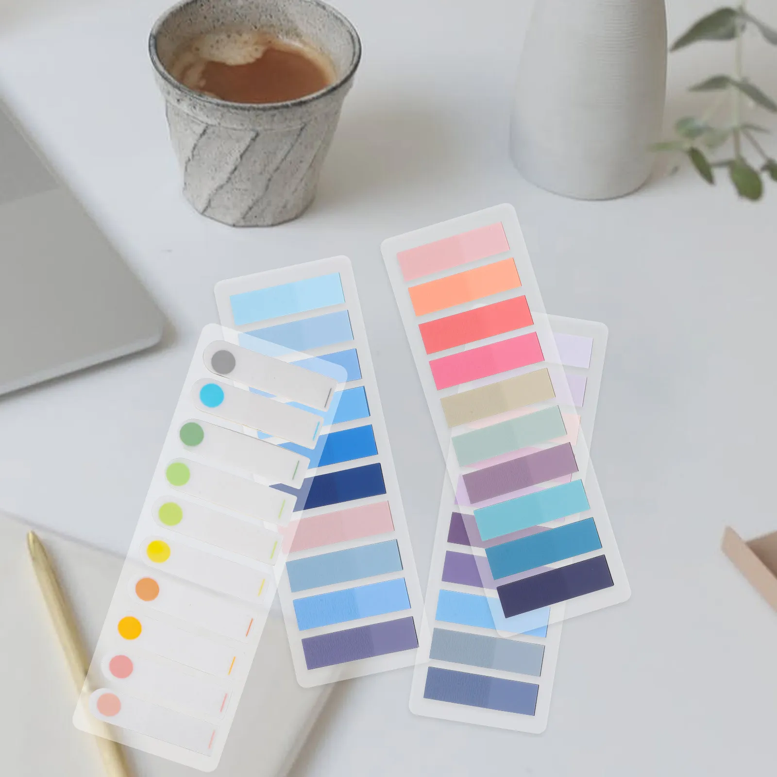 

1 set 1 Set Self-Adhesive Sticky Page Markers Index Tabs For Books Colored Note Tabs Highlight Strips Reading Stickers Learning