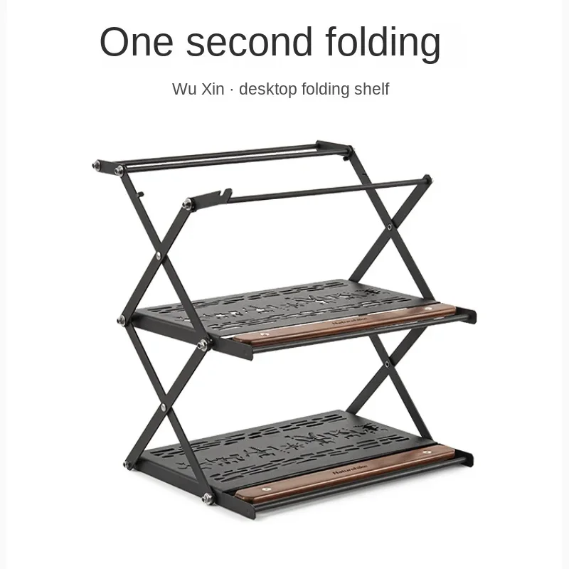 Portable Outdoor Camping Camping Picnic Tableware Folding Storage Rack