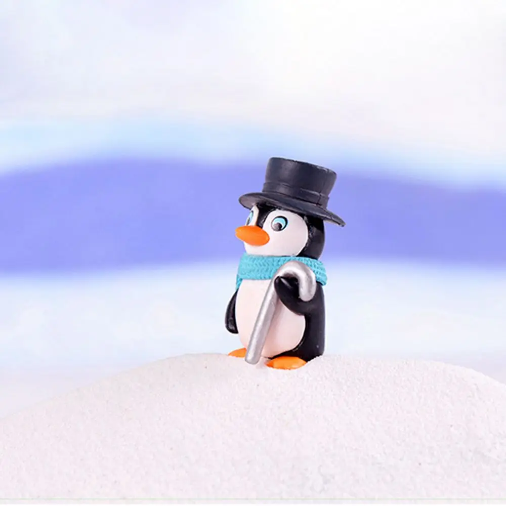 4Pcs Cartoon Party Supplies Landscape Penguin Cake Topper Penguin Characters  Cake Decoration Penguin Figures Collection