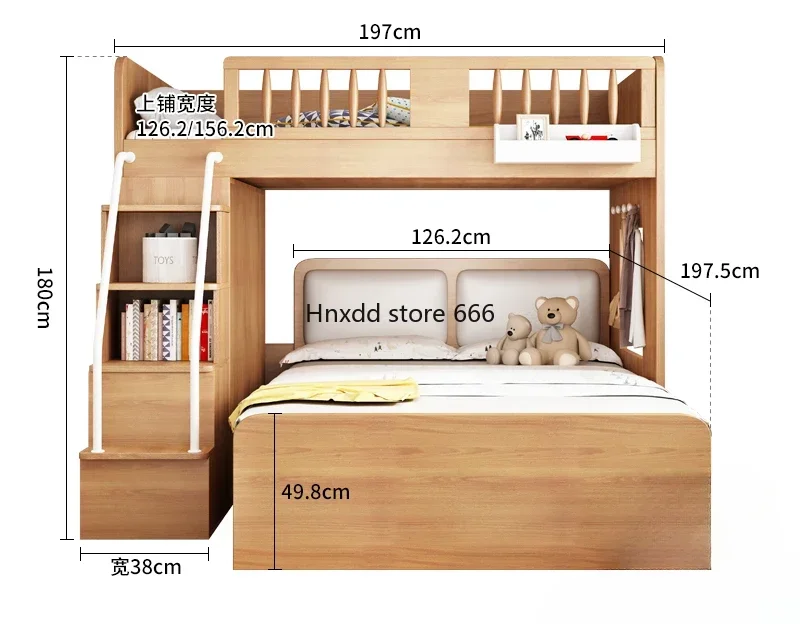 Children's bed small apartment staggered double-layer household