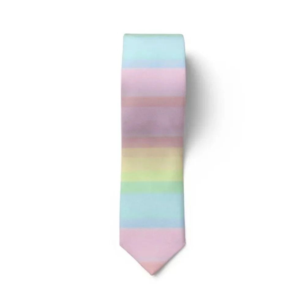 Creative 8cm Rainbow Tie Narrow Adjustable Colorful Tie Hand Tied Soft Men Necktie Unisex