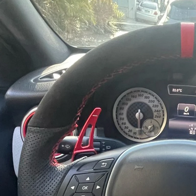 Genuine Leather Suede Car Steering Wheel Braid Cover For Mercedes-Benz A-Class 2013-2015 B-Class E-Class 2011-2014 CLA-Class