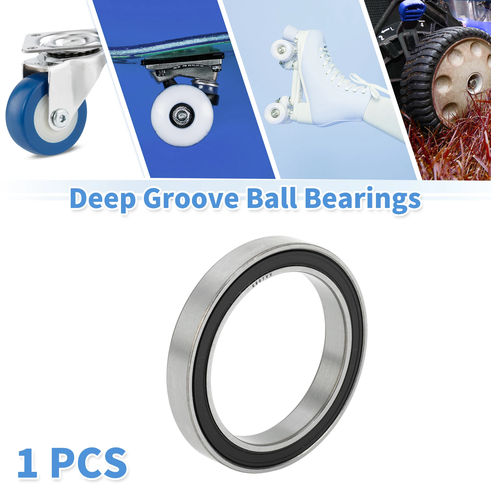 Motoforti 6807VV Deep Groove Ball Bearings P6 35x47x7mm Lubricated Bearings Double Rubber Seal Scooter Skateboard Wheel