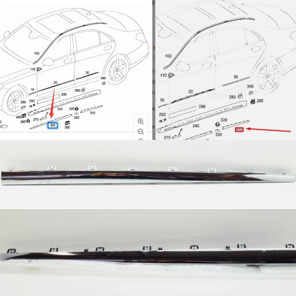 

front and rear door decorative strip under A2226948582 A2226948682 A2226948982 For Benz S-Class W222 S550 S450 AMG