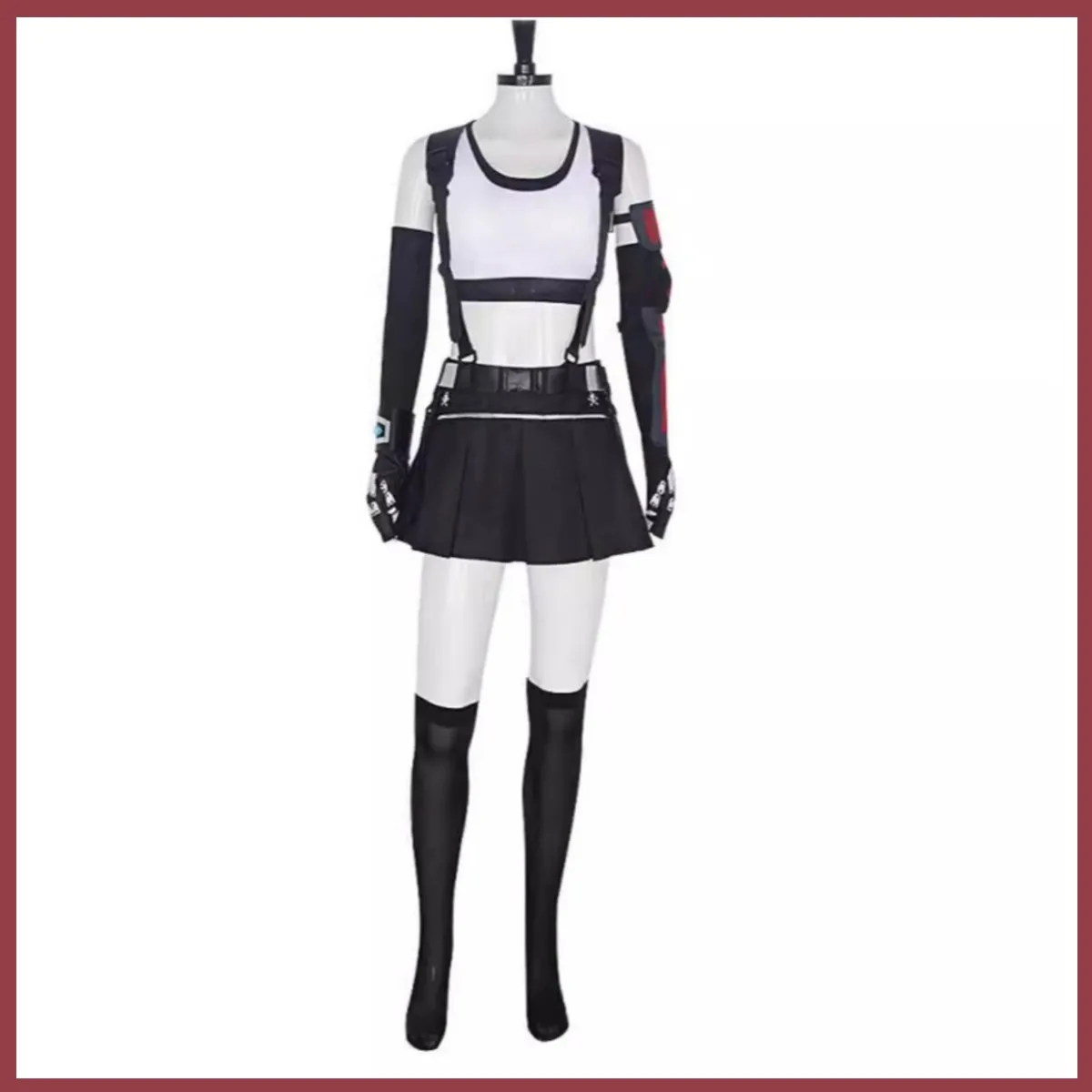 Anime Game Final Fantasy VII Tifa Lockhart Cosplay Costume Wig Skirt Fighting Uniform Shoes Woman Sexy Carnival Halloween Suit