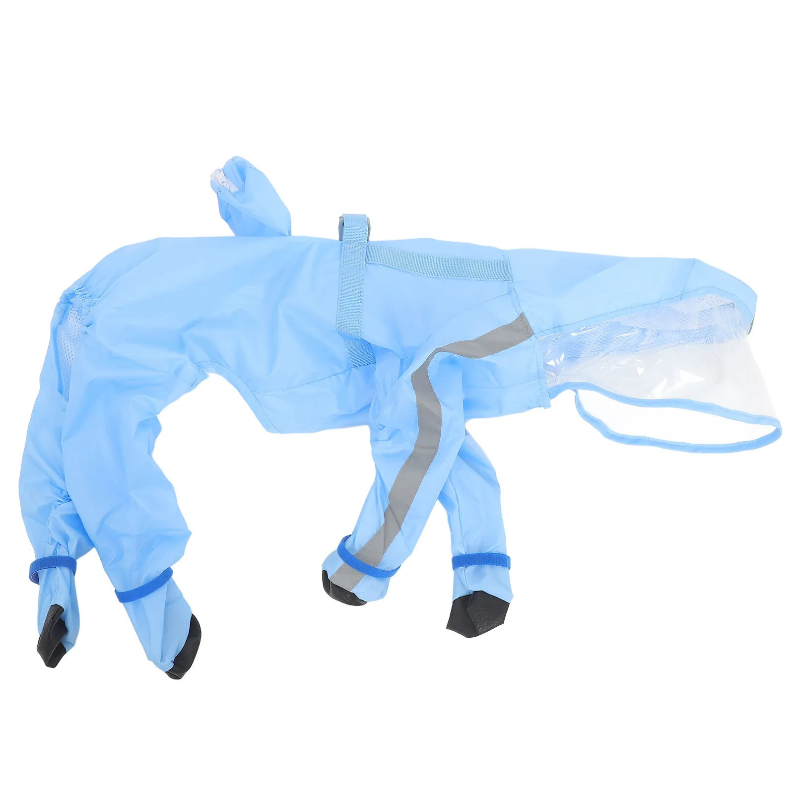 小型犬用レインコート。軽量で通気性があり、防水性に優れたフード付きペット用レインジャケット。着脱が簡単で、反射素材を使用しており、屋外、公園、ビーチでの使用に最適。