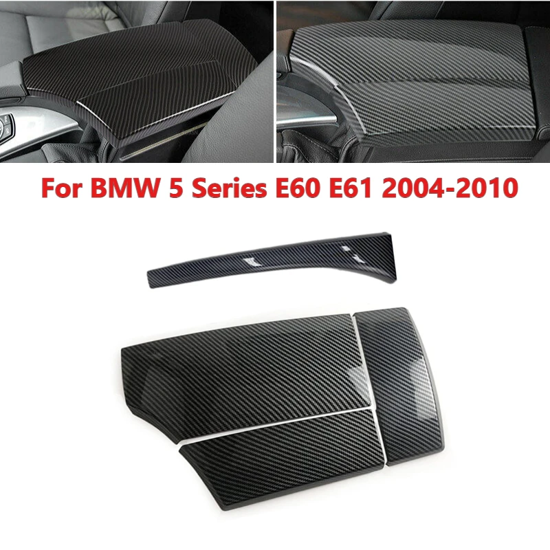 

LHD Car Center Console Armrest Box Cover And Side Strip Trim For BMW 5 Series E60 E61 2004-2008 2009 2010 Auto Interior Parts