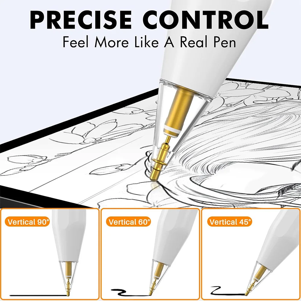 Anti-slip Pencil Tips for Apple Pencil 1st 2nd Generation Fine Point Tablet Pen Nibs Precise Spare Stylus Metal Nib