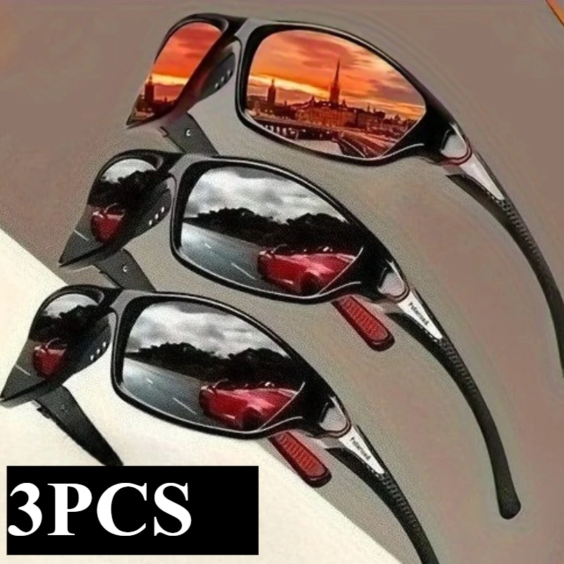 

3 комплекта комбинированной одежды для мужчин, модная классическая поляризационная пленка в стиле ретро, для езды на велосипеде, спорта, отдыха, путешествий