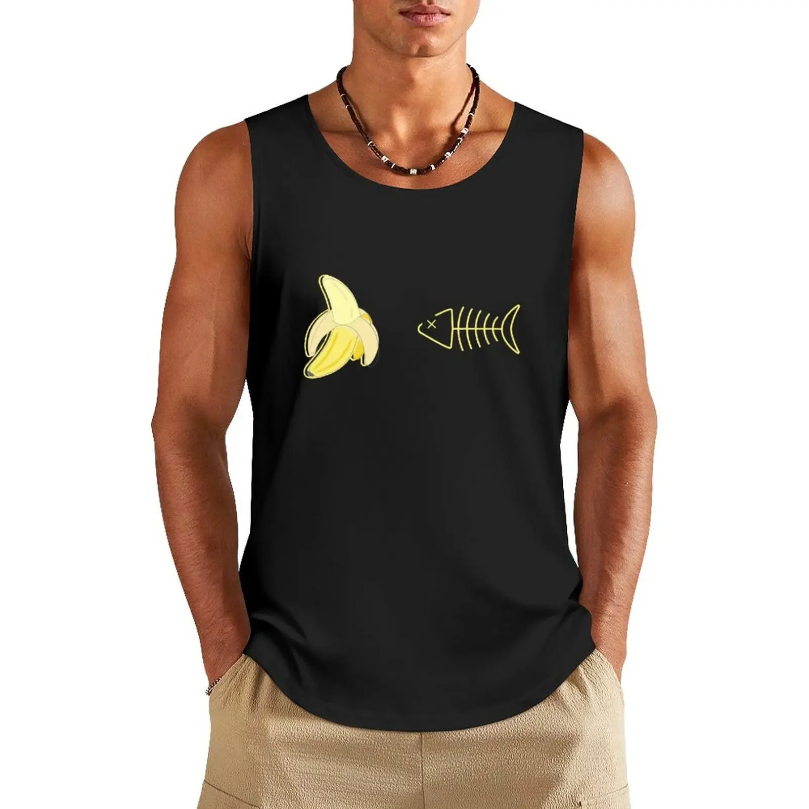 

Banana fish icon Tank Top t shirt t-shirt gym man sleeveless gym shirt man fitness