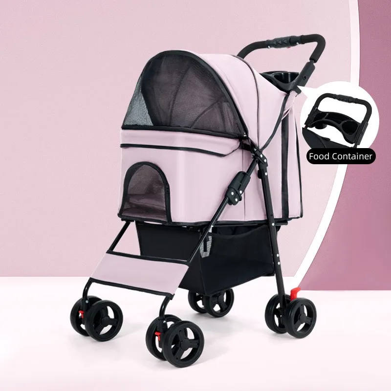 

Ships From EU! Pink 3-in-1 Detachable & Foldable Pet Stroller | Carrier for Medium-Sized Dogs & Cats | Fast Local Delivery