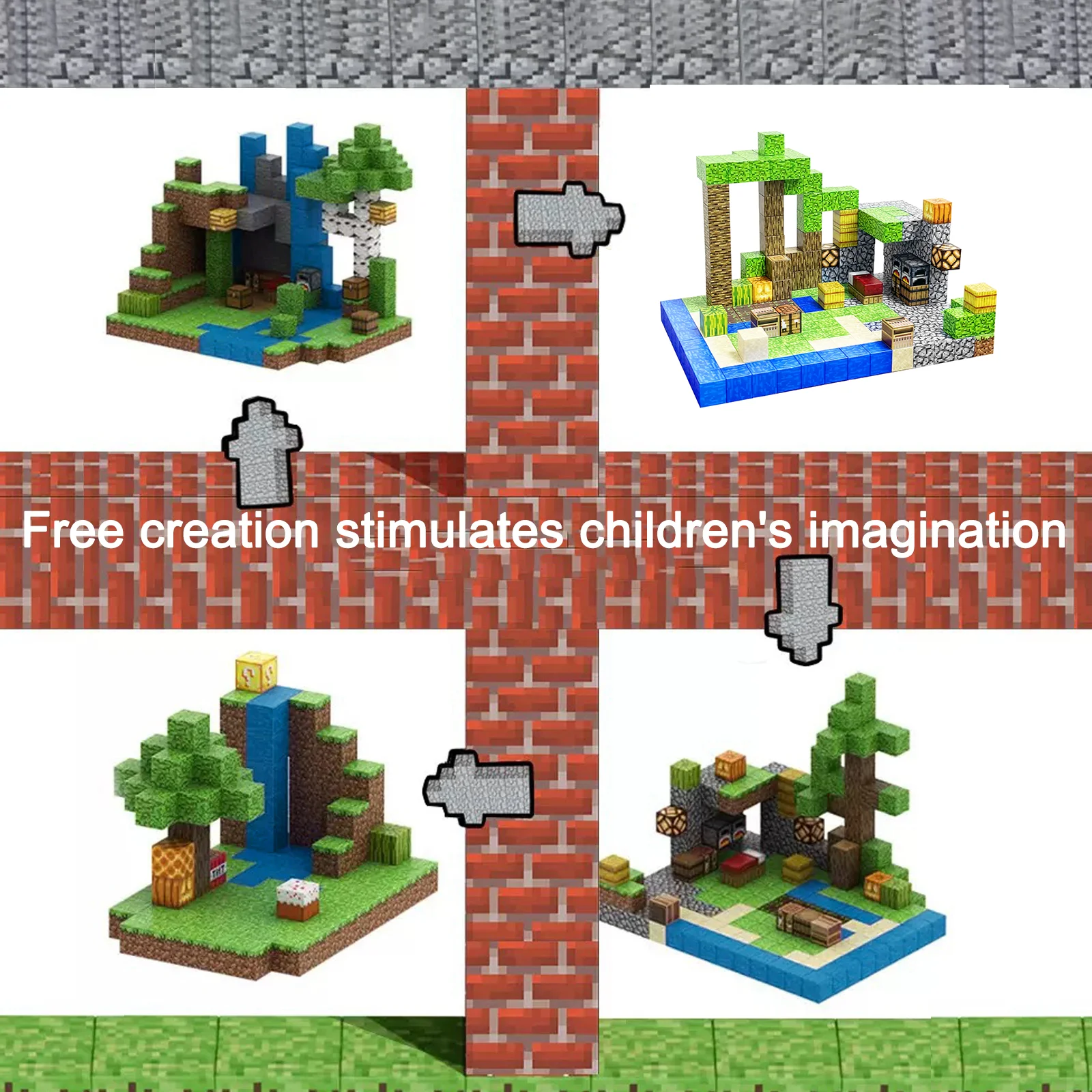 Blocs magnétiques, ensemble monde magnétique pour garçons et filles âgés de 3 ans, jouets sensoriels pour tout-petits, cadeaux, jouets de Construction