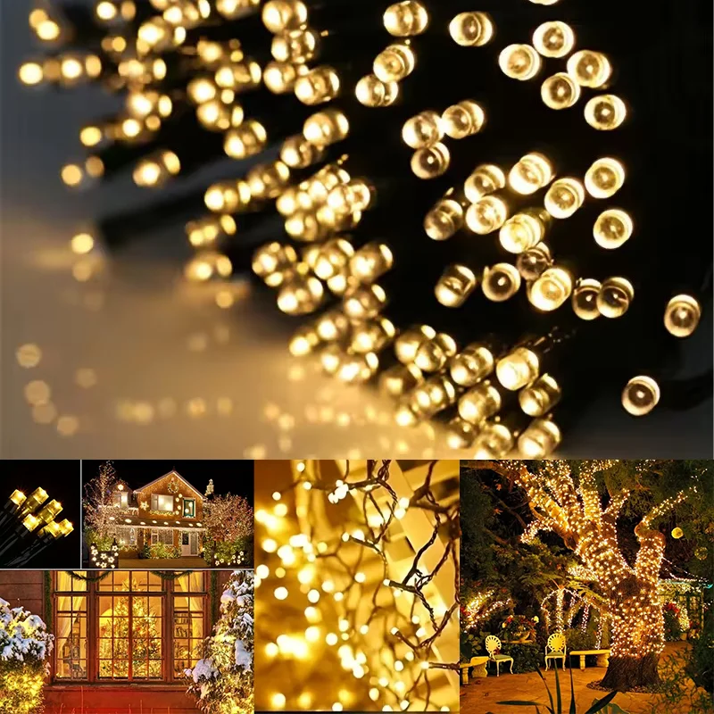 

12M 100LED LED Solar String Lights 8 Modes Fairy String Lamp Waterproof Garden Wedding Party Garland Christmas Decoration