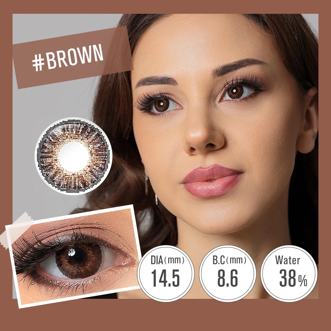 Magister Star Series Color Contact Lenses Makeup Contact Lenses Brown/Sterling Gray Colored Lens Clearance Sale 6 Months 14.5mm