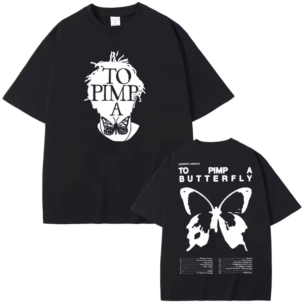 مغني الراب كندريك لامار الرهبة إلى القواد على فراشة السيد مورالي وألبوم السائر الكبير جرافيك Wamen للجنسين الرجال تي شيرت