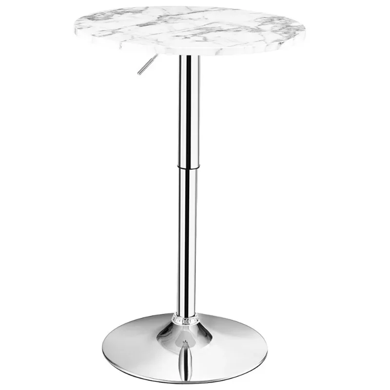 

Round Bistro Bar Table Height Adjustable 360-degree Swivel
