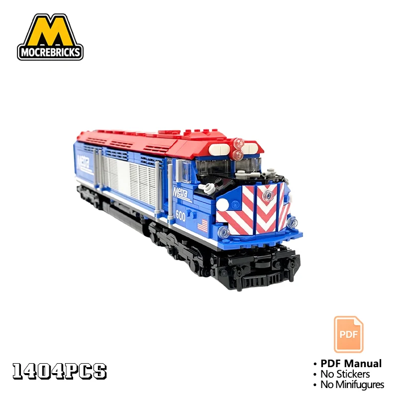 

MOC 1 48 Motorized F40C Diesel Locomotive Train Building Blocks Modern City Commuter Railway Engine Bricks Toy Adult Gift