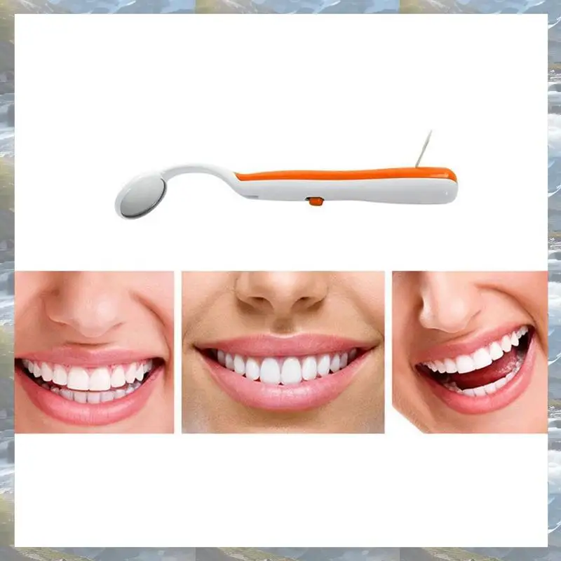 2 Pc Ledlight 치아 구강 거울 슈퍼 밝은 입 거울 조명 치아 관리 도구 구강 위생 기계 오렌지