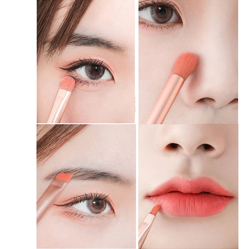 8 pz/pacco Kit di pennelli per trucco per capelli morbidi Ombretto Strumenti per pennelli per trucco cosmetico Pennelli per trucco contorno viso Fondotinta Blush