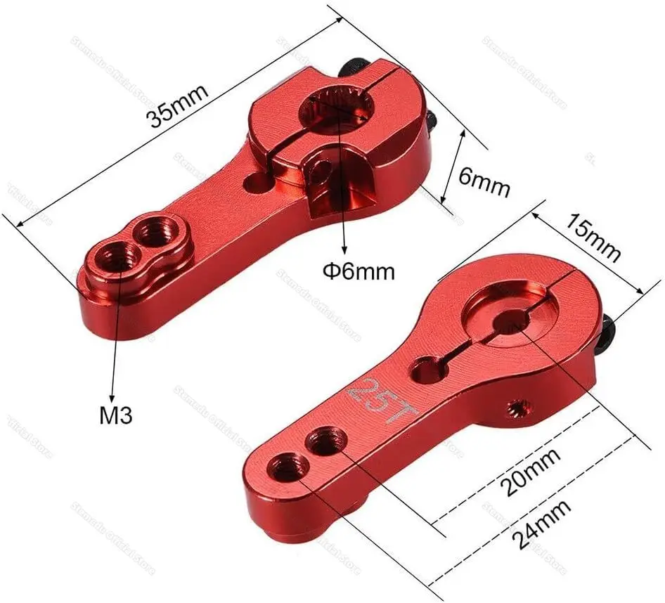 1/5/10pcs 25T Aluminum Servo Horn M3 Threads Metal Steering Arm for RC Car Truck Buggy Airplane Fit Mostly 25T Standard Servos - view 3