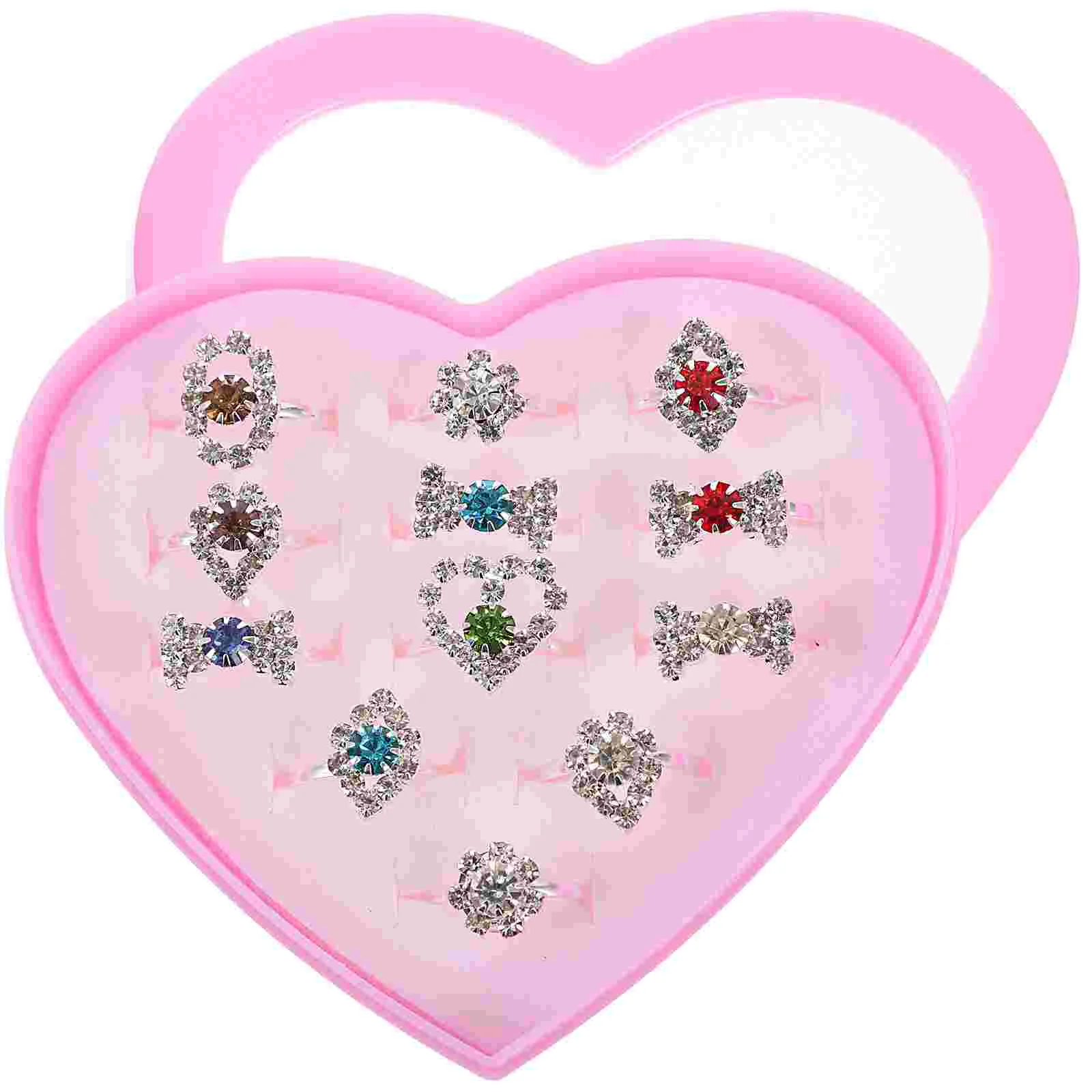 Children's Ring Costume Accessories Kids Crystal Rings Jewelry Toys for Girls Cartoon Childrens